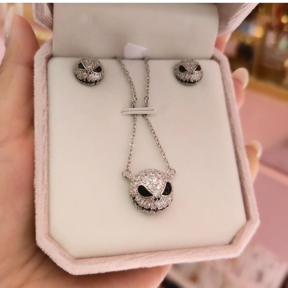 Halloween Silver Necklace and Earring Set